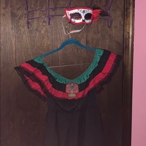 Halloween costume dress and mask